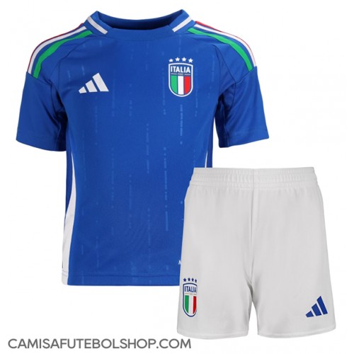 Camisa de time de futebol Itália Replicas 1º Equipamento Infantil Europeu 2024 Manga Curta (+ Calças curtas)